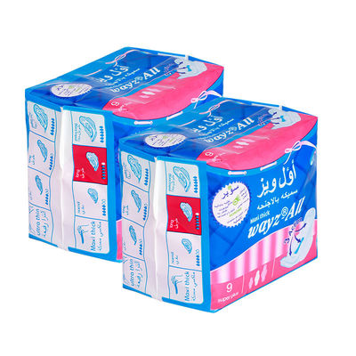 Good price High Quality White Cotton Sanitary Napkins Brand Name blue printing Sanitary Napkin Oem Sanitary Pad online